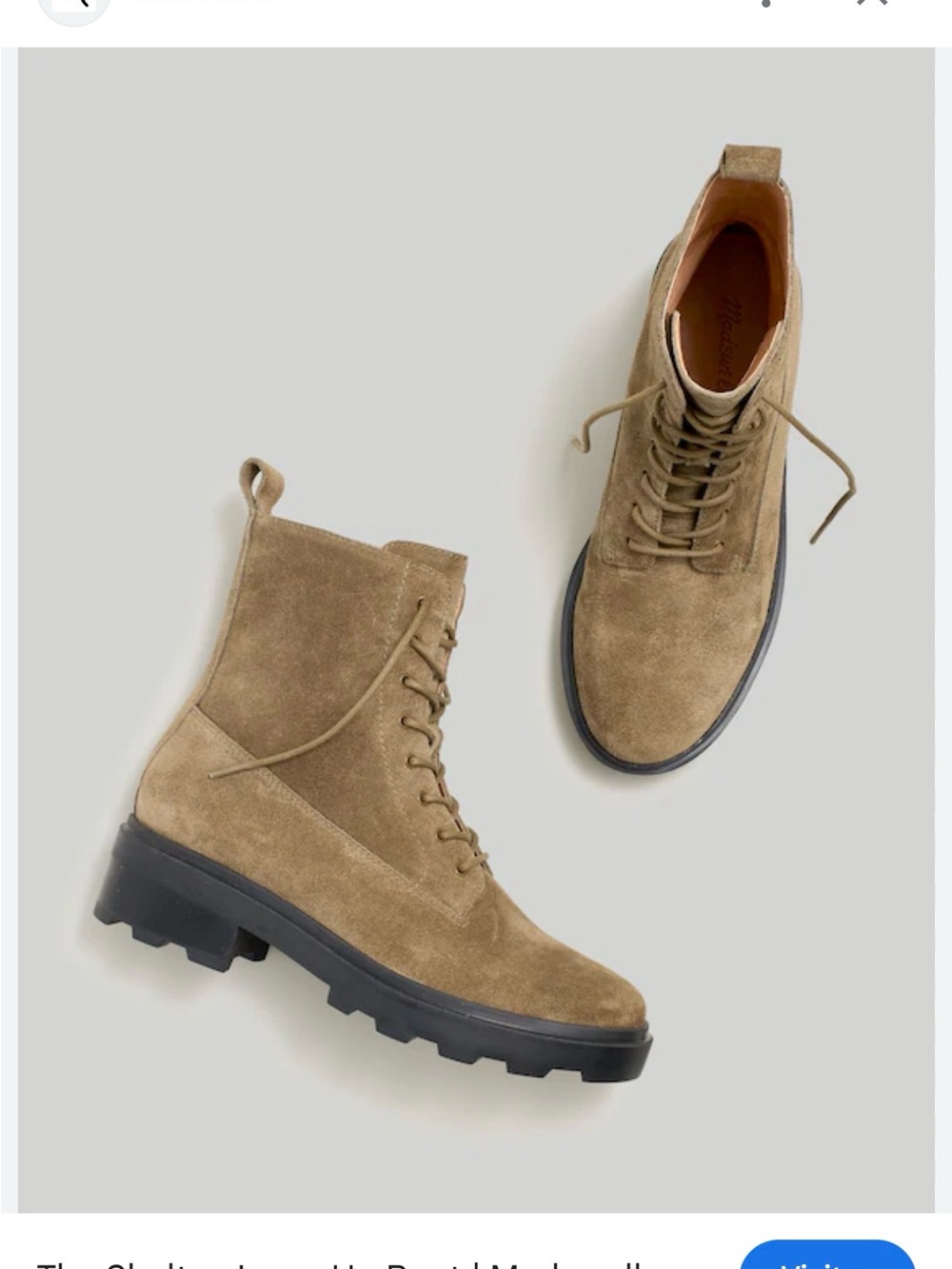 Madewell Shelton Boot in burnt olive